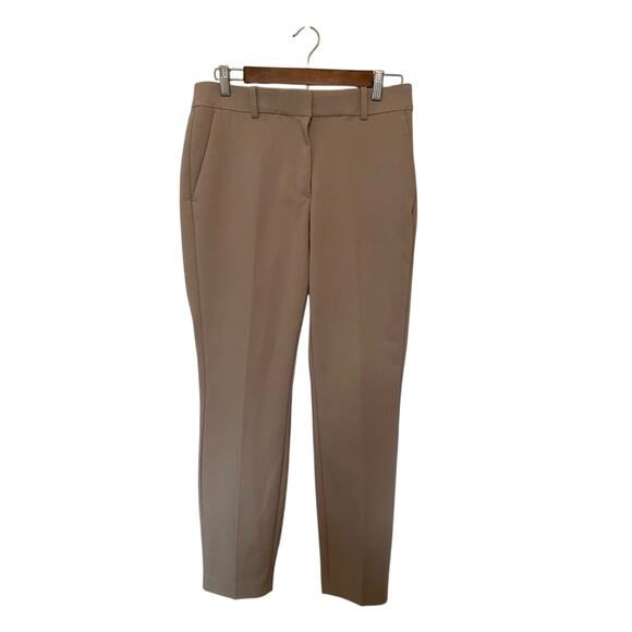 H&M Womens 10 Neutral Beige Business Office Stretch Ankle Trouser Pants Normcore - Picture 1 of 8